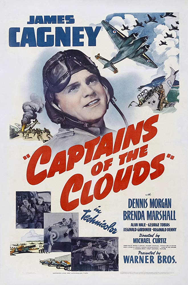 James Cagney on poster for 1942 war film Captains of the Clouds