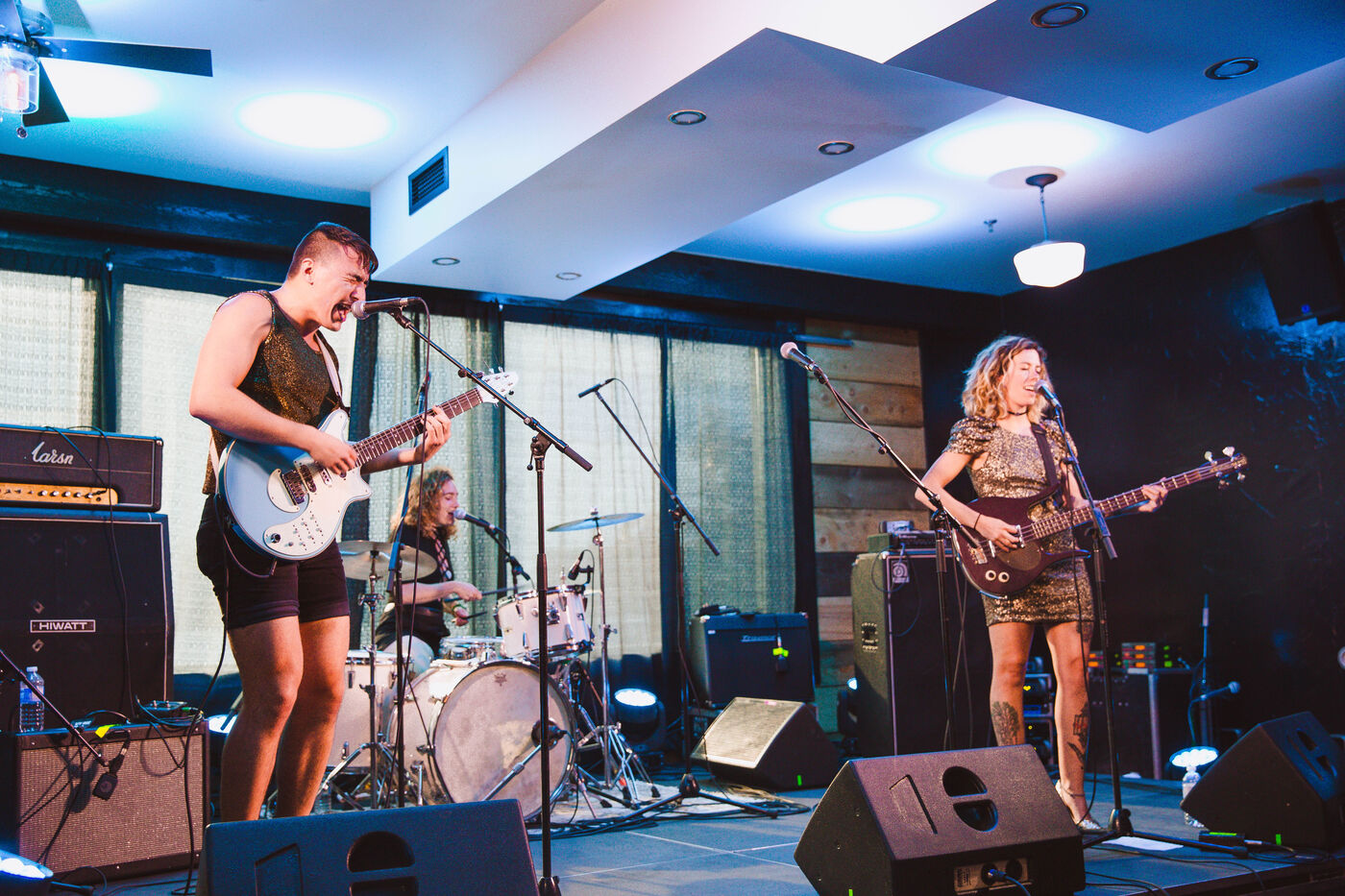 Guitarist and Singer Performing Indoor Venue